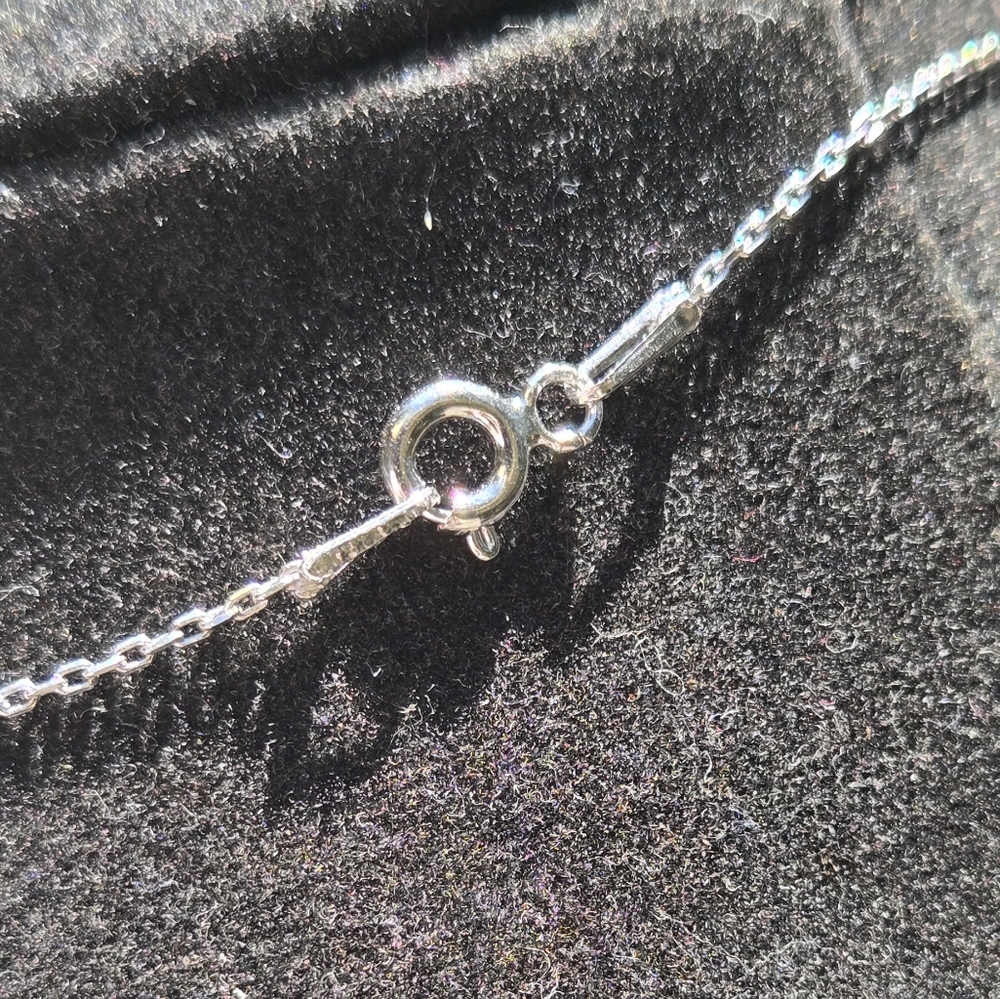 Turquoise Sterling Silver Heart 16" Necklace - Picture 5 of 7